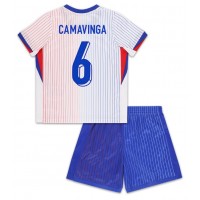 Echipament fotbal Franţa Eduardo Camavinga #6 Tricou Deplasare European 2024 pentru copii maneca scurta (+ Pantaloni scurti)